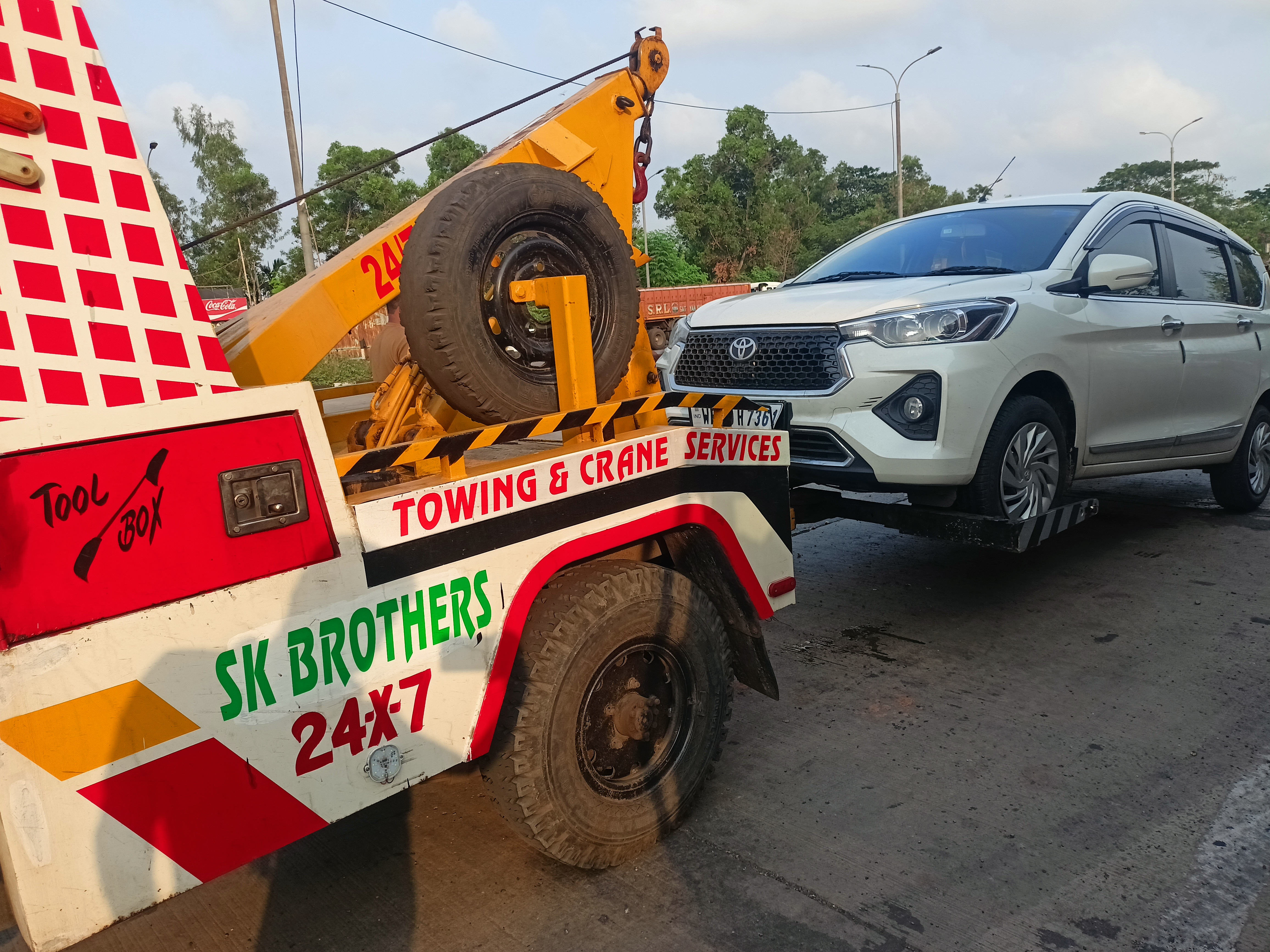 Highway truck collision rescue
